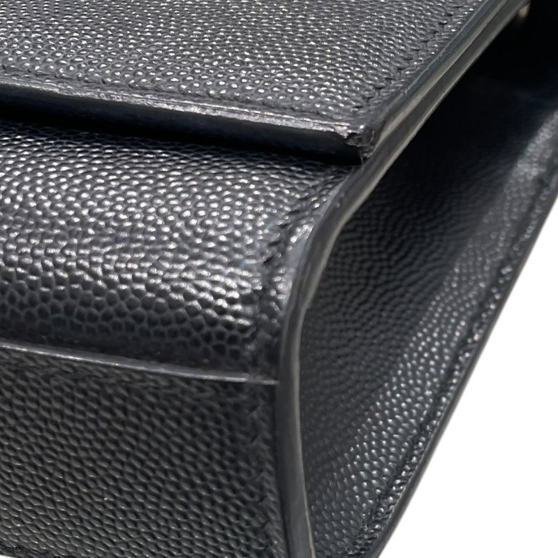 SAINT LAURENT 聖羅蘭 KATE 鍊條肩背包 皮革 黑色 銀釦-6