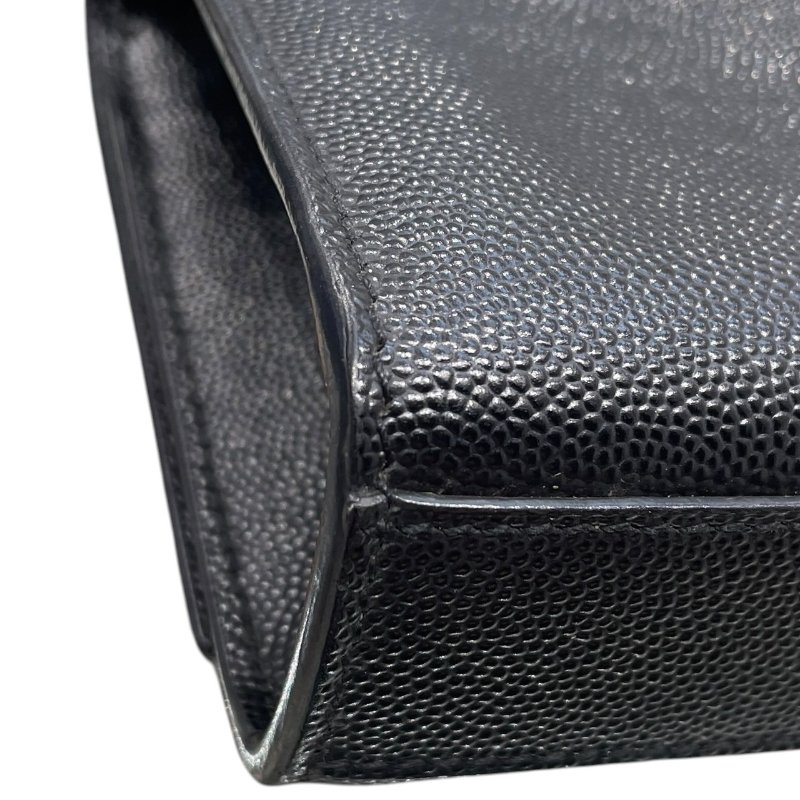 SAINT LAURENT 聖羅蘭 KATE 鍊條肩背包 皮革 黑色 銀釦-7