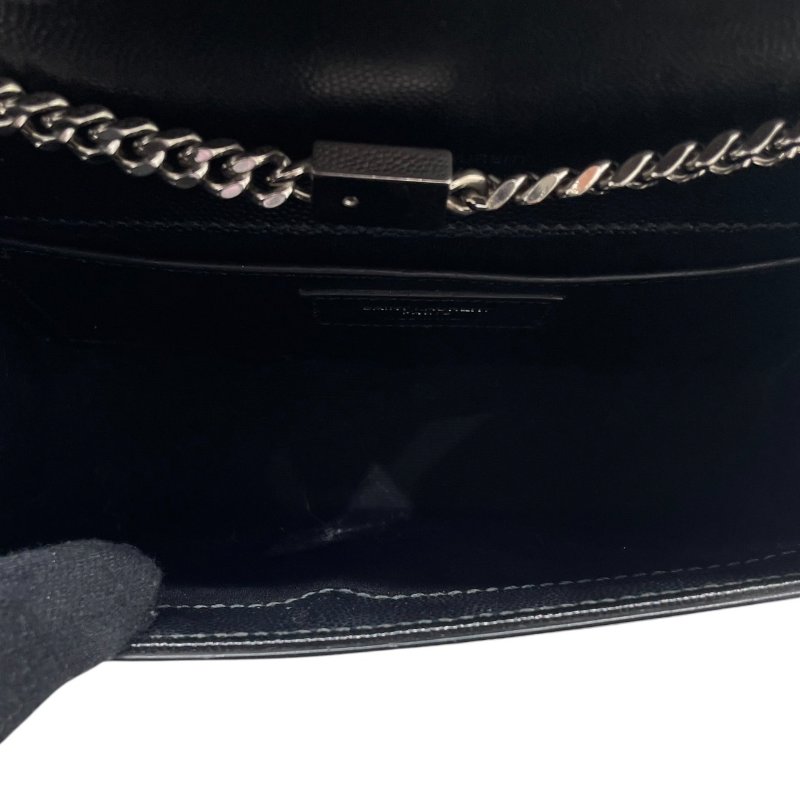 SAINT LAURENT 聖羅蘭 KATE 鍊條肩背包 皮革 黑色 銀釦-12