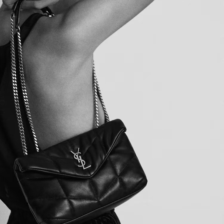 SAINT LAURENT 聖羅蘭Louloupuffer黑銀全皮雲朵包 ☁️☁️-6