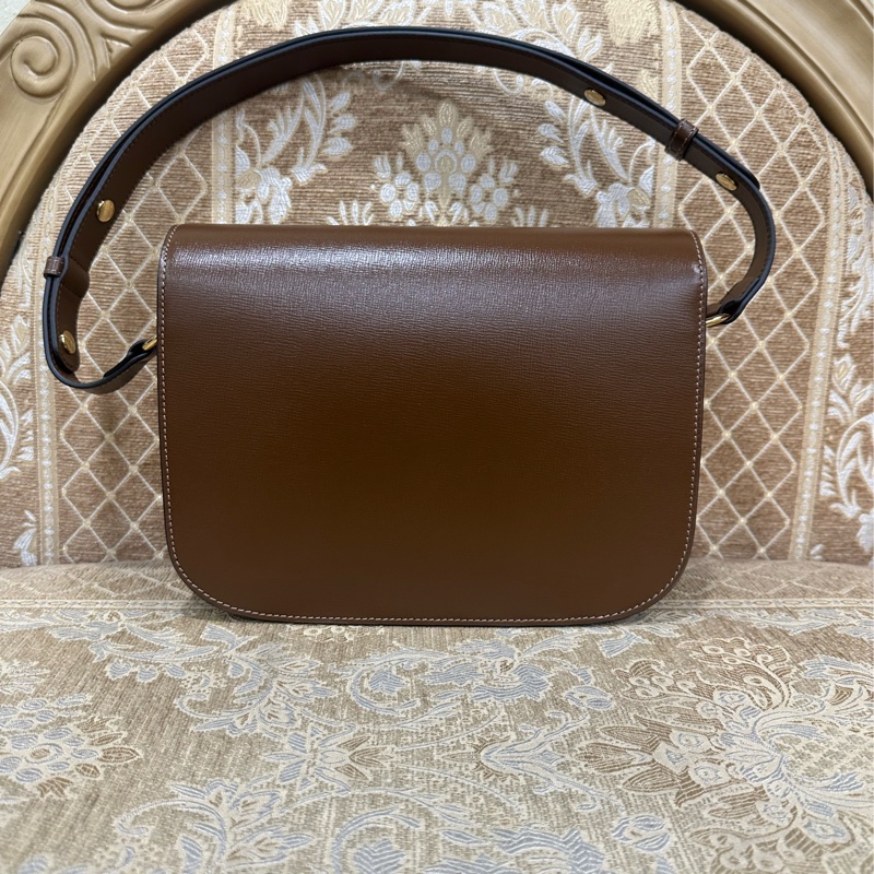 Gucci 咖牛皮金馬銜釦1955中號肩斜背馬鞍包-1