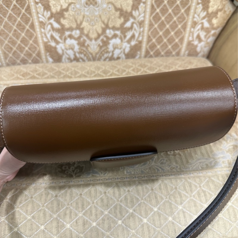 Gucci 咖牛皮金馬銜釦1955中號肩斜背馬鞍包-7