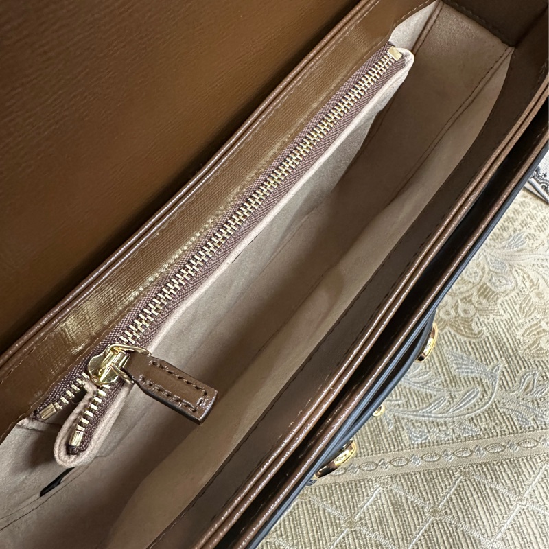 Gucci 咖牛皮金馬銜釦1955中號肩斜背馬鞍包-8
