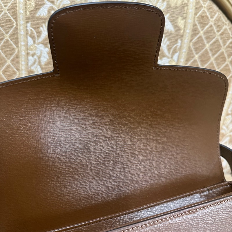 Gucci 咖牛皮金馬銜釦1955中號肩斜背馬鞍包-9