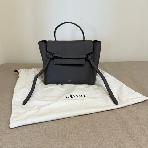 二手出清 Celine micro belt 鯰魚包 大象灰