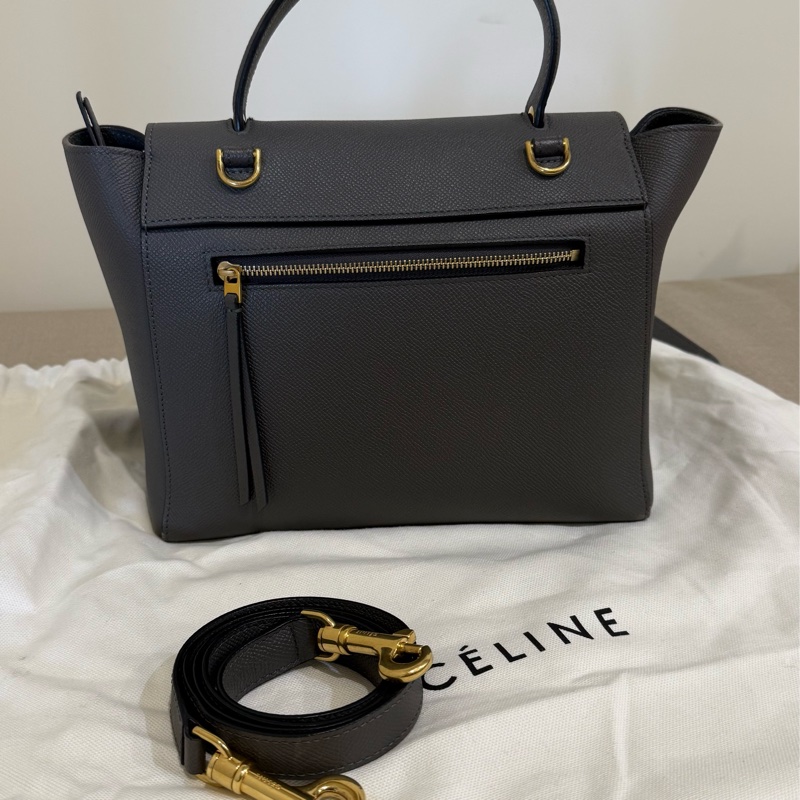 二手出清 Celine micro belt 鯰魚包 大象灰-3