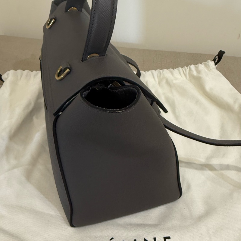 二手出清 Celine micro belt 鯰魚包 大象灰-6