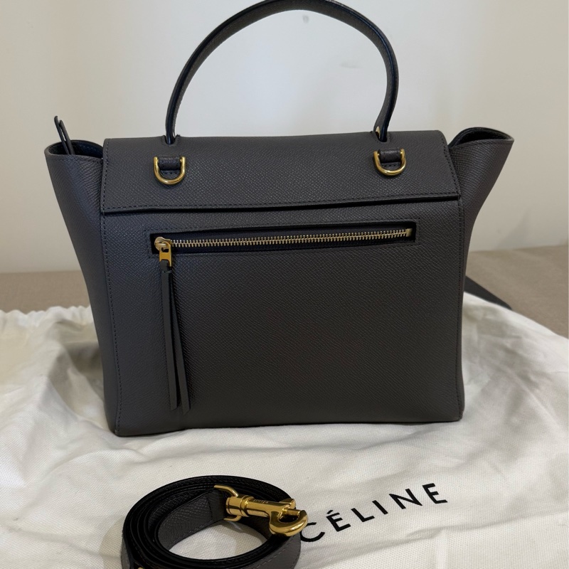 二手出清 Celine micro belt 鯰魚包 大象灰-11