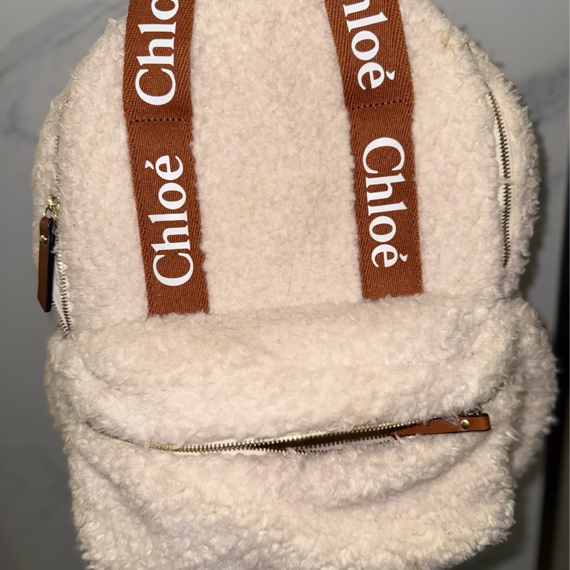 🌸 二手精品 特價🉐 CHLOE 毛茸茸泰迪後背包-5