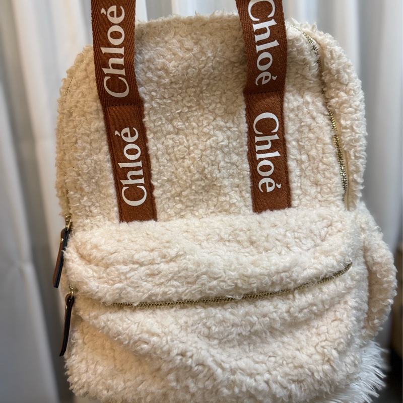 🌸 二手精品 特價🉐 CHLOE 毛茸茸泰迪後背包-6