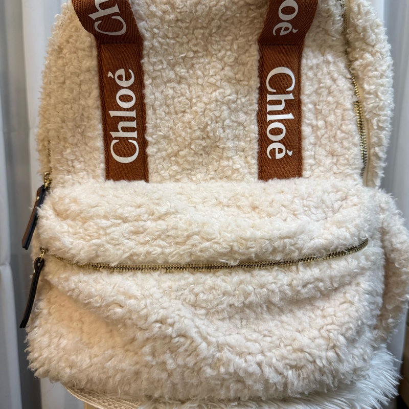 🌸 二手精品 特價🉐 CHLOE 毛茸茸泰迪後背包-8