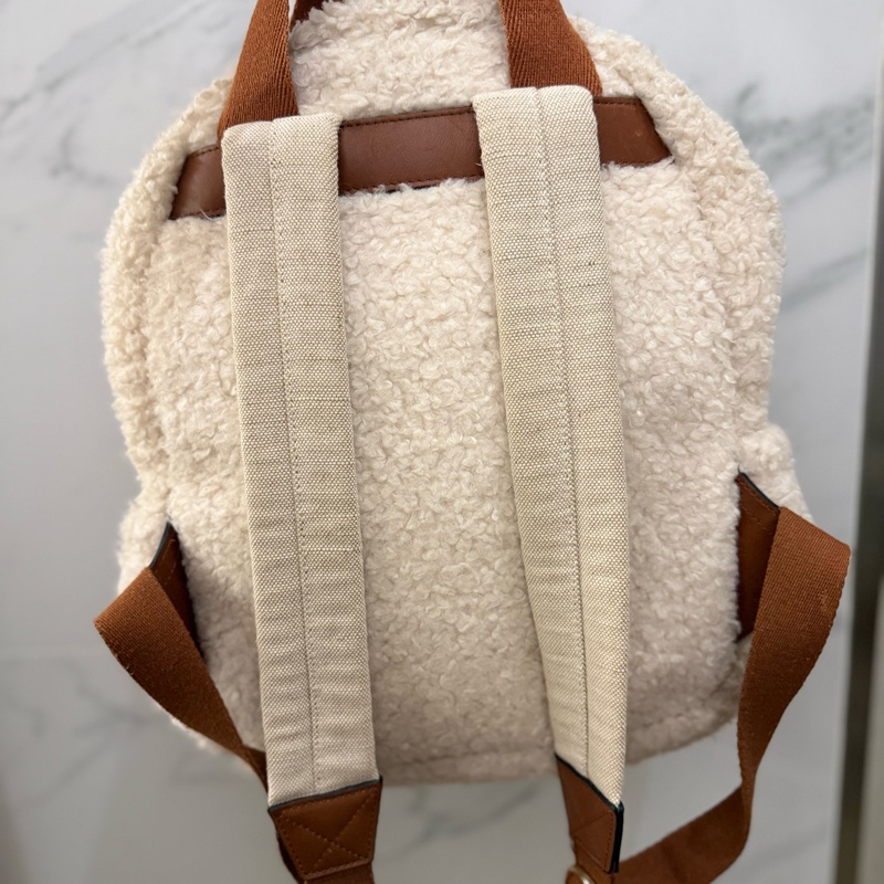 🌸 二手精品 特價🉐 CHLOE 毛茸茸泰迪後背包-9