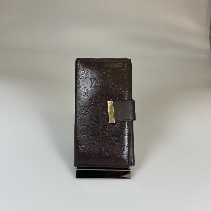 GUCCI 212089 皮壓紋掀蓋長夾-0