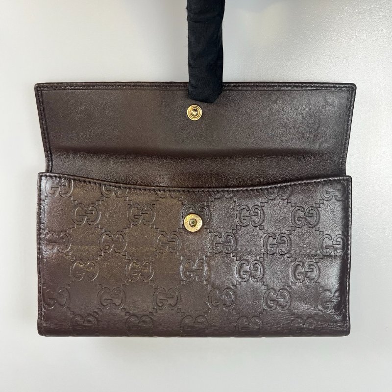 GUCCI 212089 皮壓紋掀蓋長夾-6