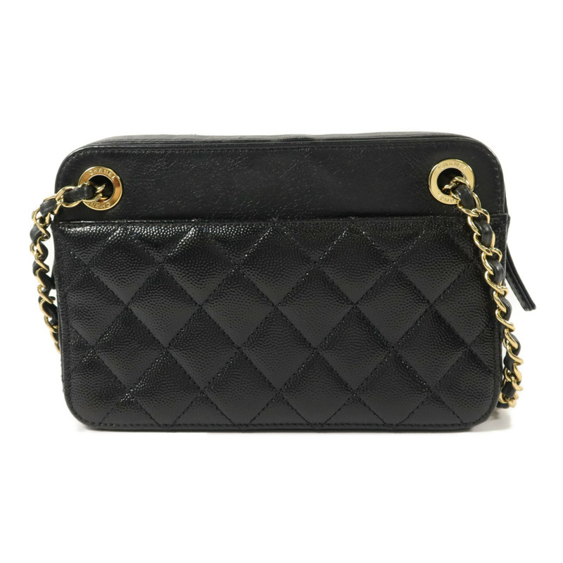 CHANEL 牛皮皮革Chain Shoulder鏈帶肩背袋-1