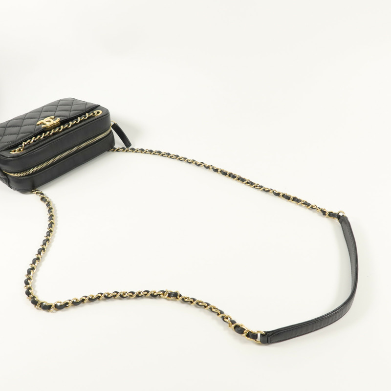 CHANEL 牛皮皮革Chain Shoulder鏈帶肩背袋-9
