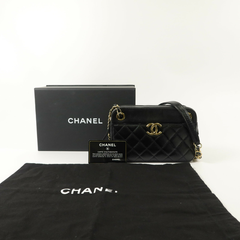 CHANEL 牛皮皮革Chain Shoulder鏈帶肩背袋-10