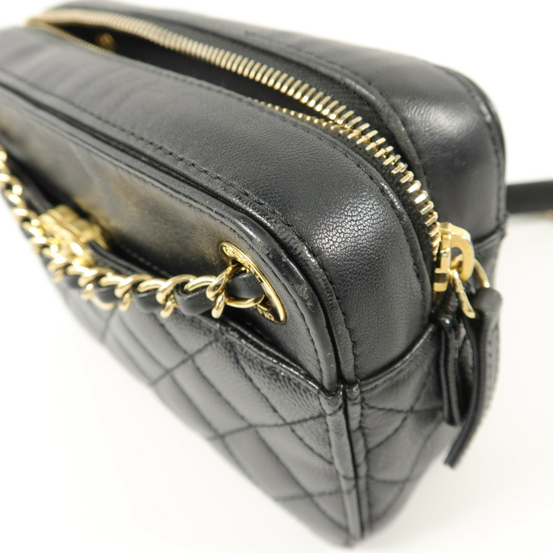 CHANEL 牛皮皮革Chain Shoulder鏈帶肩背袋-19
