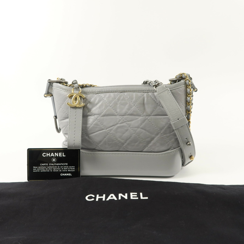 CHANEL 牛皮皮革Gabrielle Small鏈帶肩背袋-10