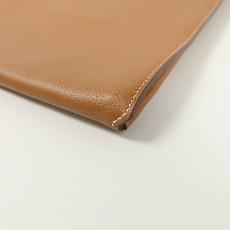 HERMES Togo/Evercolor皮革Manhattan Duo 35手拿包Gold-16