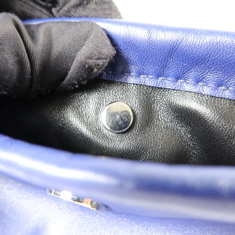HERMES Milo/Swift皮革Pilo Pouch手拿包Bleu Encre-7