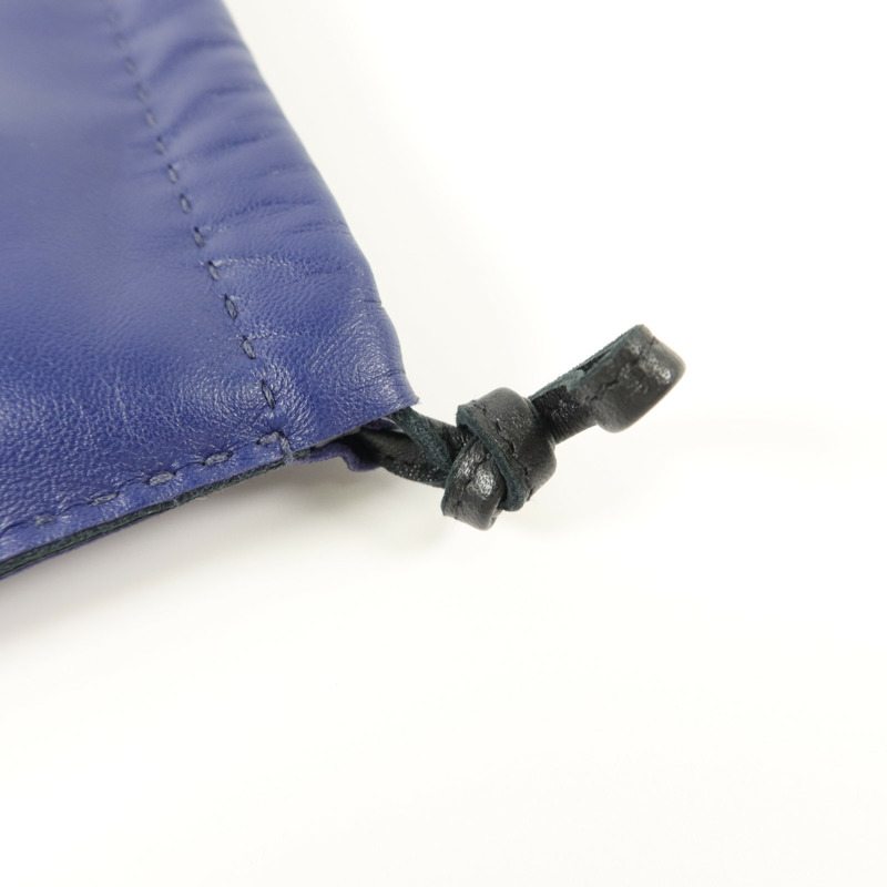 HERMES Milo/Swift皮革Pilo Pouch手拿包Bleu Encre-9