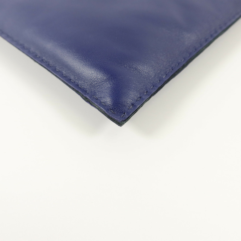 HERMES Milo/Swift皮革Pilo Pouch手拿包Bleu Encre-10