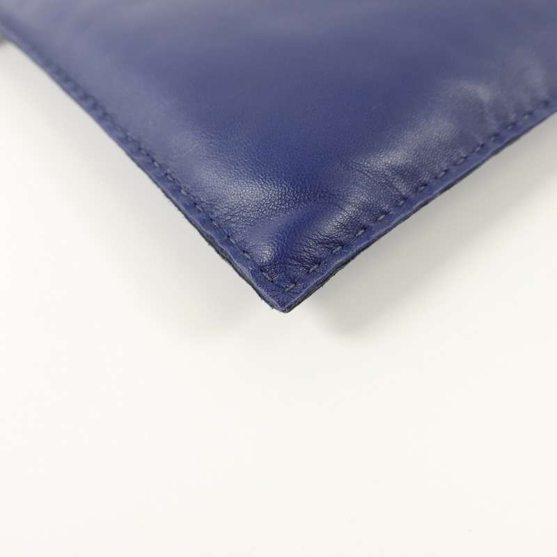 HERMES Milo/Swift皮革Pilo Pouch手拿包Bleu Encre-11