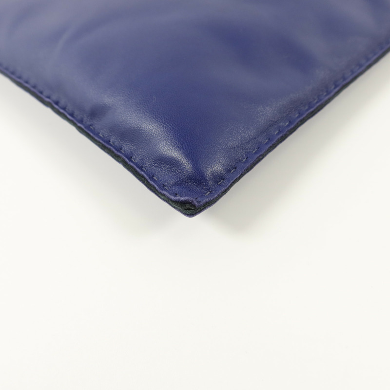 HERMES Milo/Swift皮革Pilo Pouch手拿包Bleu Encre-12