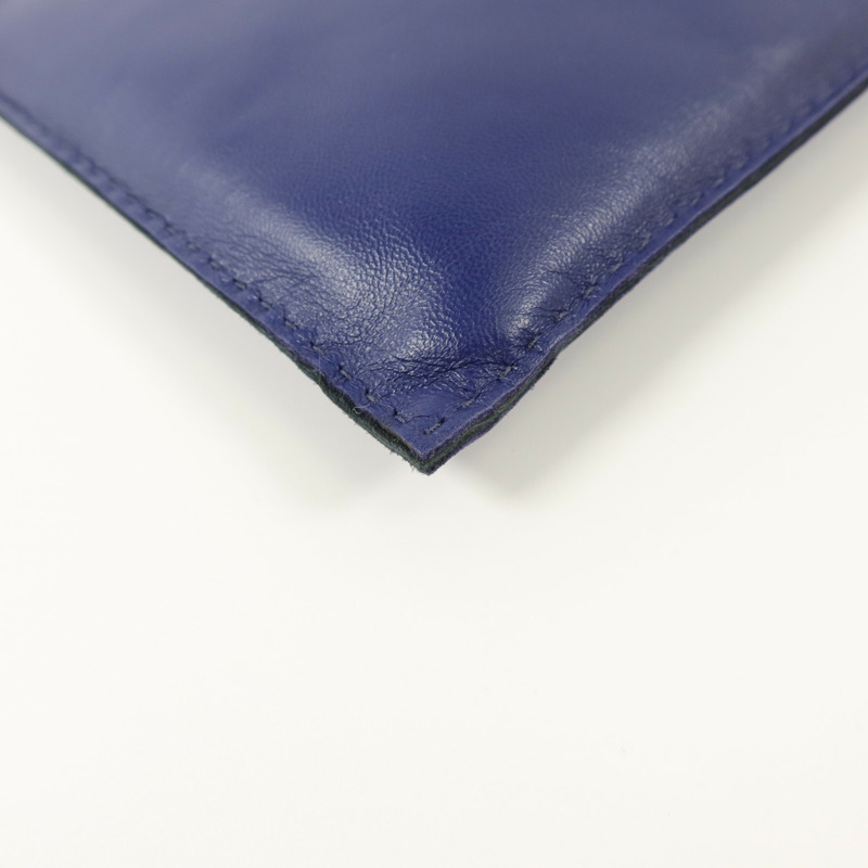 HERMES Milo/Swift皮革Pilo Pouch手拿包Bleu Encre-13