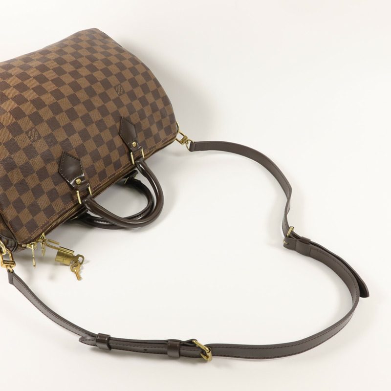 LOUIS VUITTON Damier Speedy Bandouliere 35手挽肩背兩用袋-7