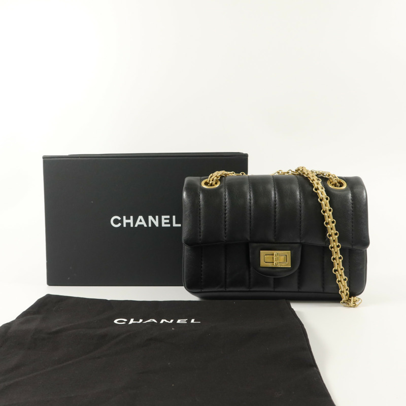 CHANEL 羊皮皮革2.55 Mini Chain Shoulder Bag鏈帶肩背袋-9