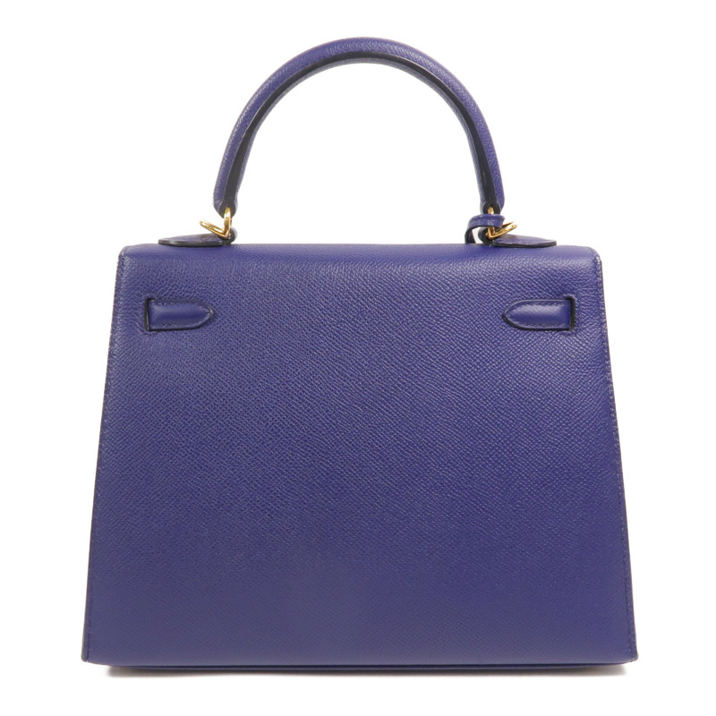 HERMES Epsom皮革Kelly 25手挽肩背兩用袋Bleu Encre-1