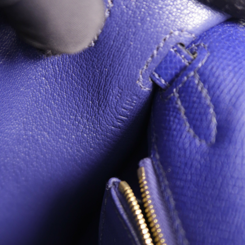 HERMES Epsom皮革Kelly 25手挽肩背兩用袋Bleu Encre-6