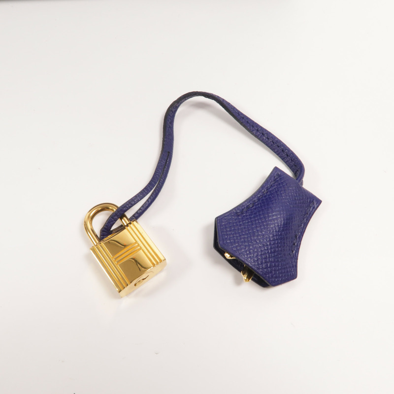 HERMES Epsom皮革Kelly 25手挽肩背兩用袋Bleu Encre-10