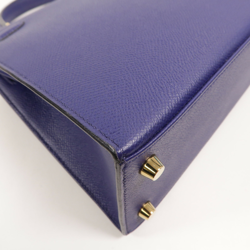 HERMES Epsom皮革Kelly 25手挽肩背兩用袋Bleu Encre-14