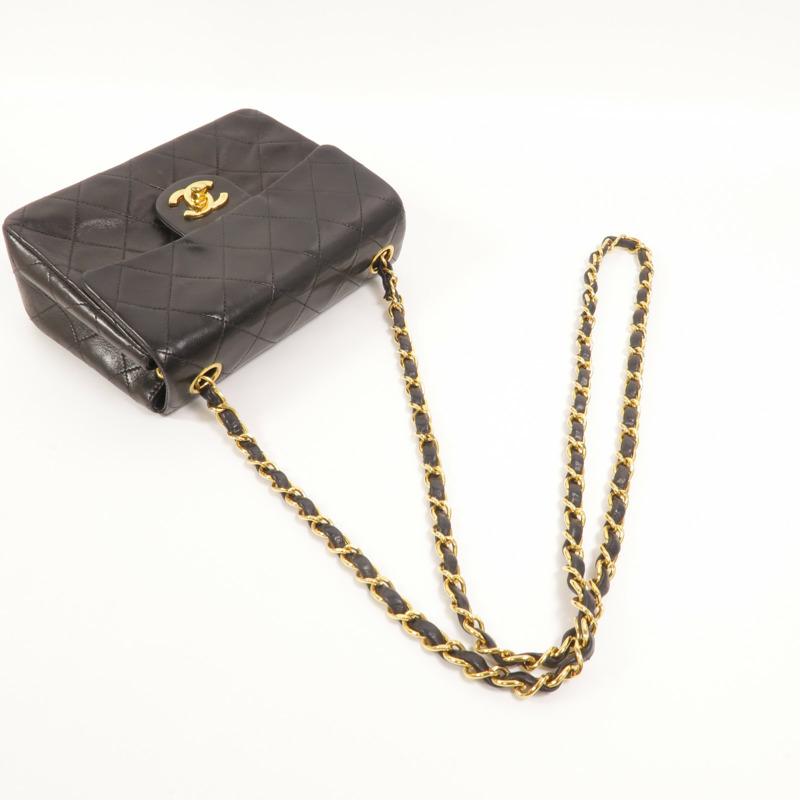 CHANEL 羊皮皮革Vintage Classic 17鏈帶肩背袋-7