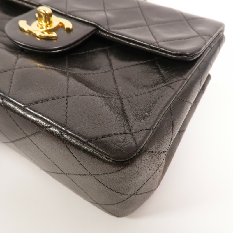 CHANEL 羊皮皮革Vintage Classic 17鏈帶肩背袋-14