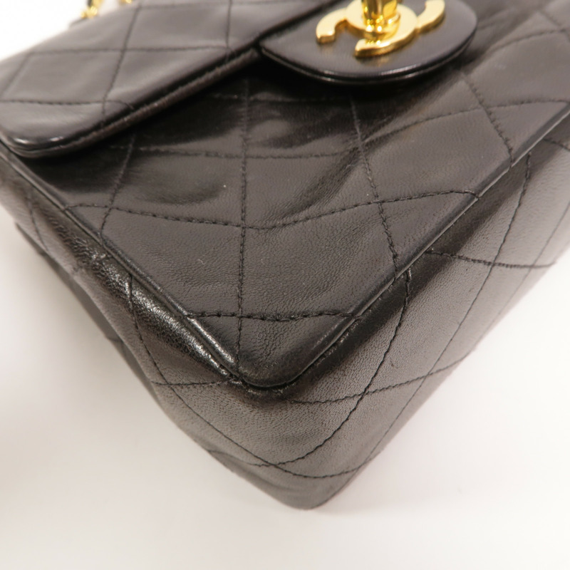 CHANEL 羊皮皮革Vintage Classic 17鏈帶肩背袋-15
