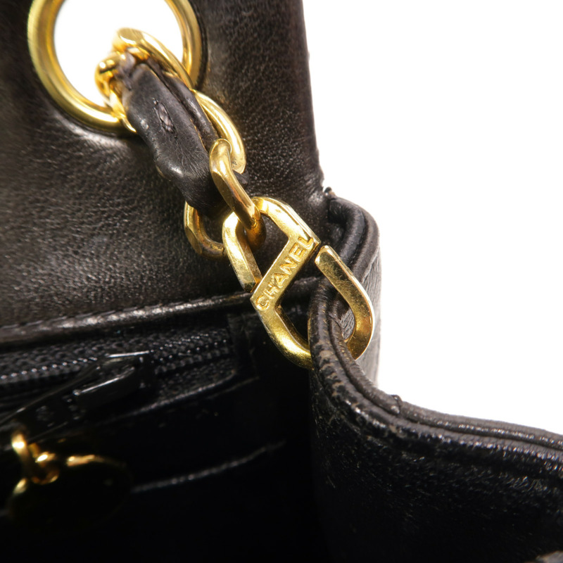 CHANEL 羊皮皮革Vintage Classic 17鏈帶肩背袋-20