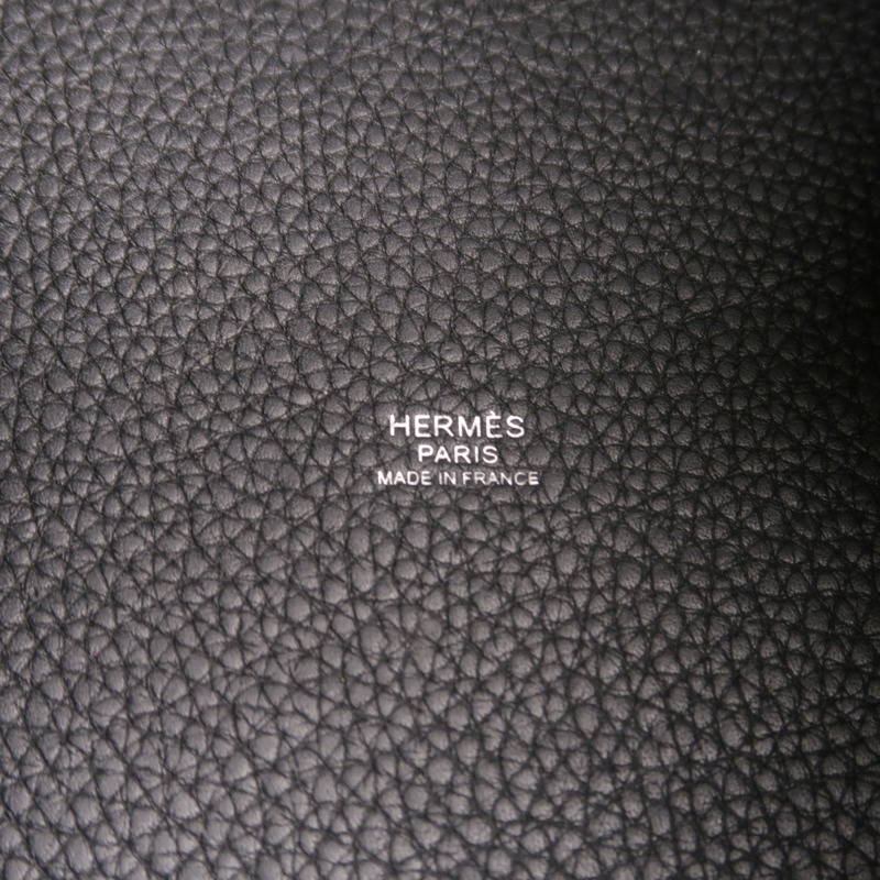 HERMES Clemence皮革Picotin MM手挽袋Noir-5