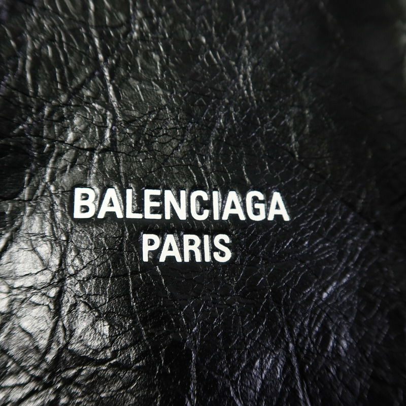 BALENCIAGA 羊皮皮革Crush Medium Tote Bag鏈帶肩背袋-7