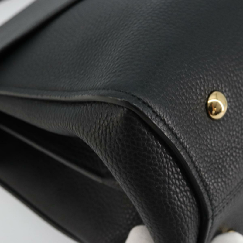 【日本直送】Salvatore Ferragamo Gancini 黑色金色皮革肩背包，正品編號 175970A-12