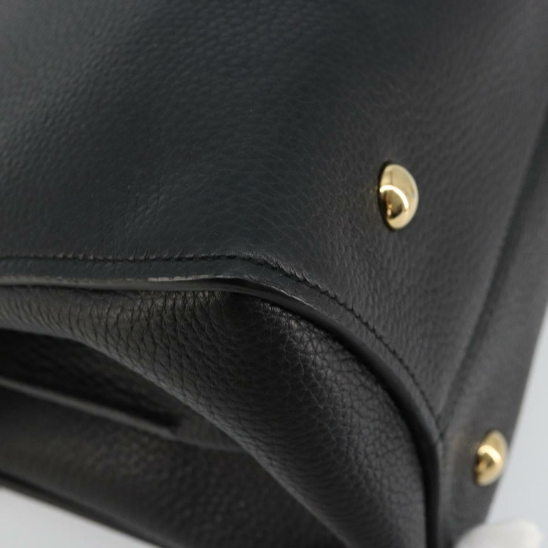 【日本直送】Salvatore Ferragamo Gancini 黑色金色皮革肩背包，正品編號 175970A-14
