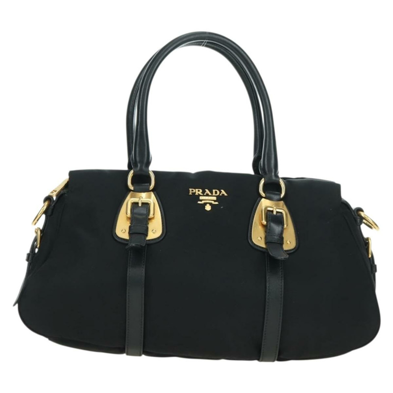 【日本直送】PRADA 尼龍手提包 黑色 金色 正品 177010V-1
