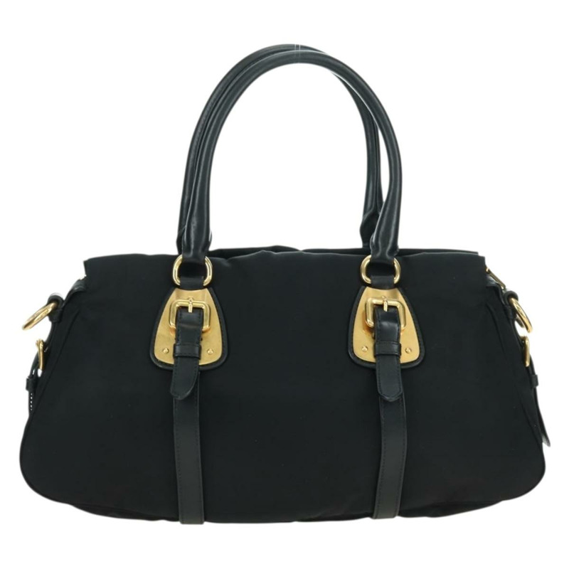 【日本直送】PRADA 尼龍手提包 黑色 金色 正品 177010V-2