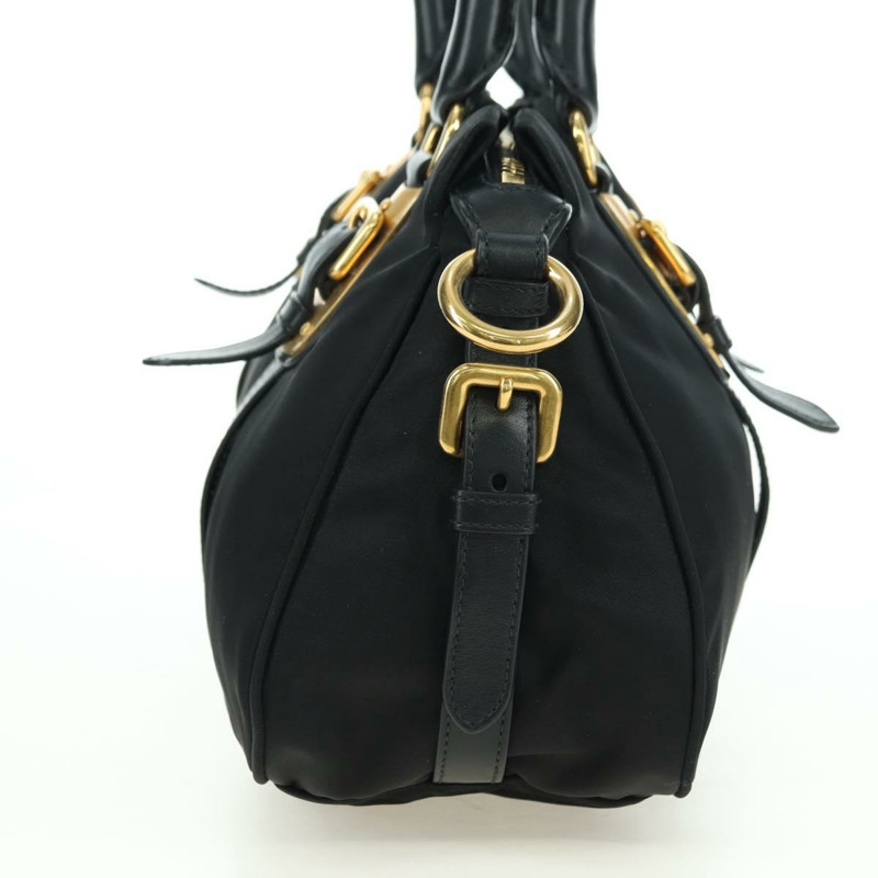 【日本直送】PRADA 尼龍手提包 黑色 金色 正品 177010V-3