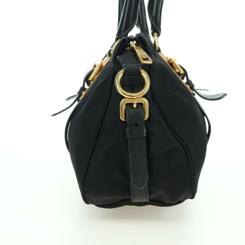 【日本直送】PRADA 尼龍手提包 黑色 金色 正品 177010V-4