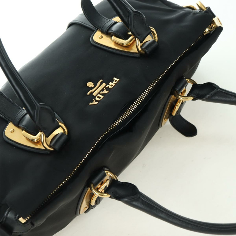 【日本直送】PRADA 尼龍手提包 黑色 金色 正品 177010V-5