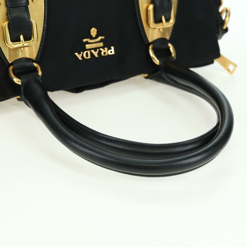 【日本直送】PRADA 尼龍手提包 黑色 金色 正品 177010V-6